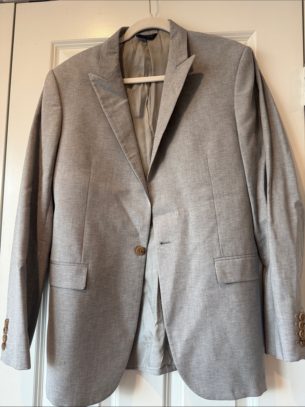 Calvin Klein Light Gray Men's Single-Button Blazer